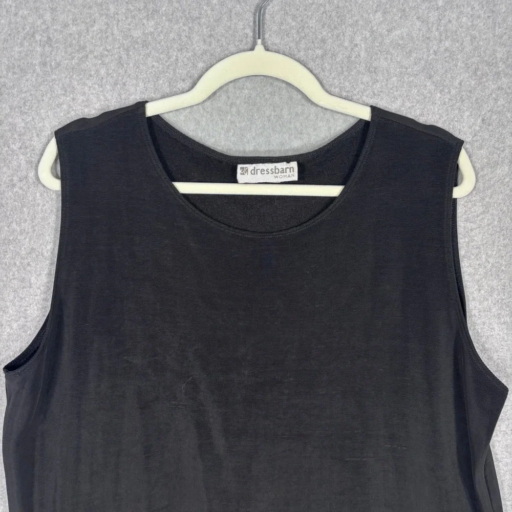 Vintage Dressbarn Tank Top 1X Slinky Liquid Knit Quiet Luxury Neutral Career USA
